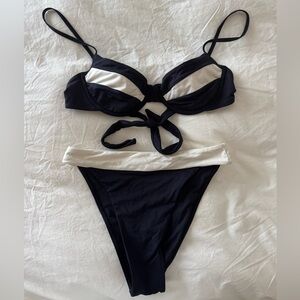 Monday Swimwear Black and White Bikini
